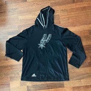 Adidas San Antonio Spurs Hoodie Sweatshirt Mens Medium Black EUC